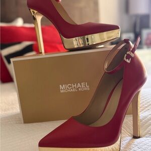 Michael Kors Scarlet and Gold Heels